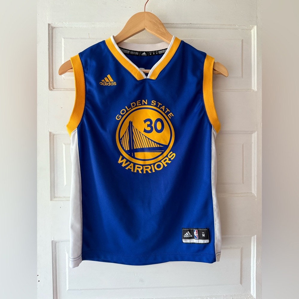 Adidas Kids Blue and Yellow Warriors Jersey